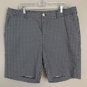 Chaps Shorts Aztec Check Pattern Blue 16W